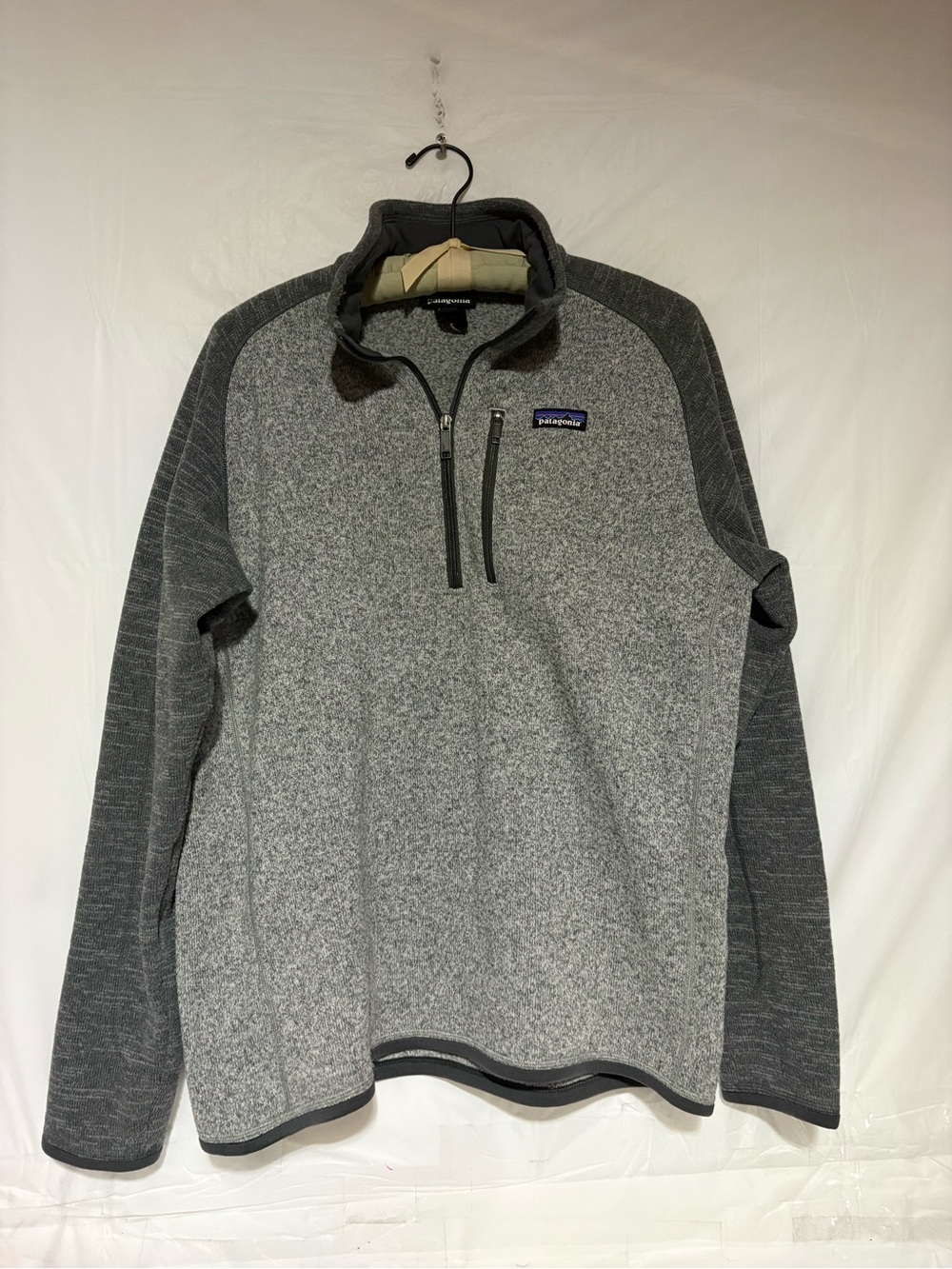 Patagonia Men's Gray Two-Tone Quarter-Zip Fleece Pullover